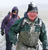 walker covered in snow